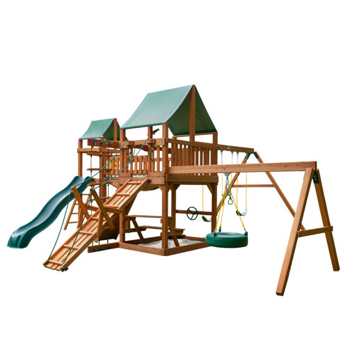 Gorilla Playsets Pioneer Peak Swing Set with Canopy Roof & Reviews